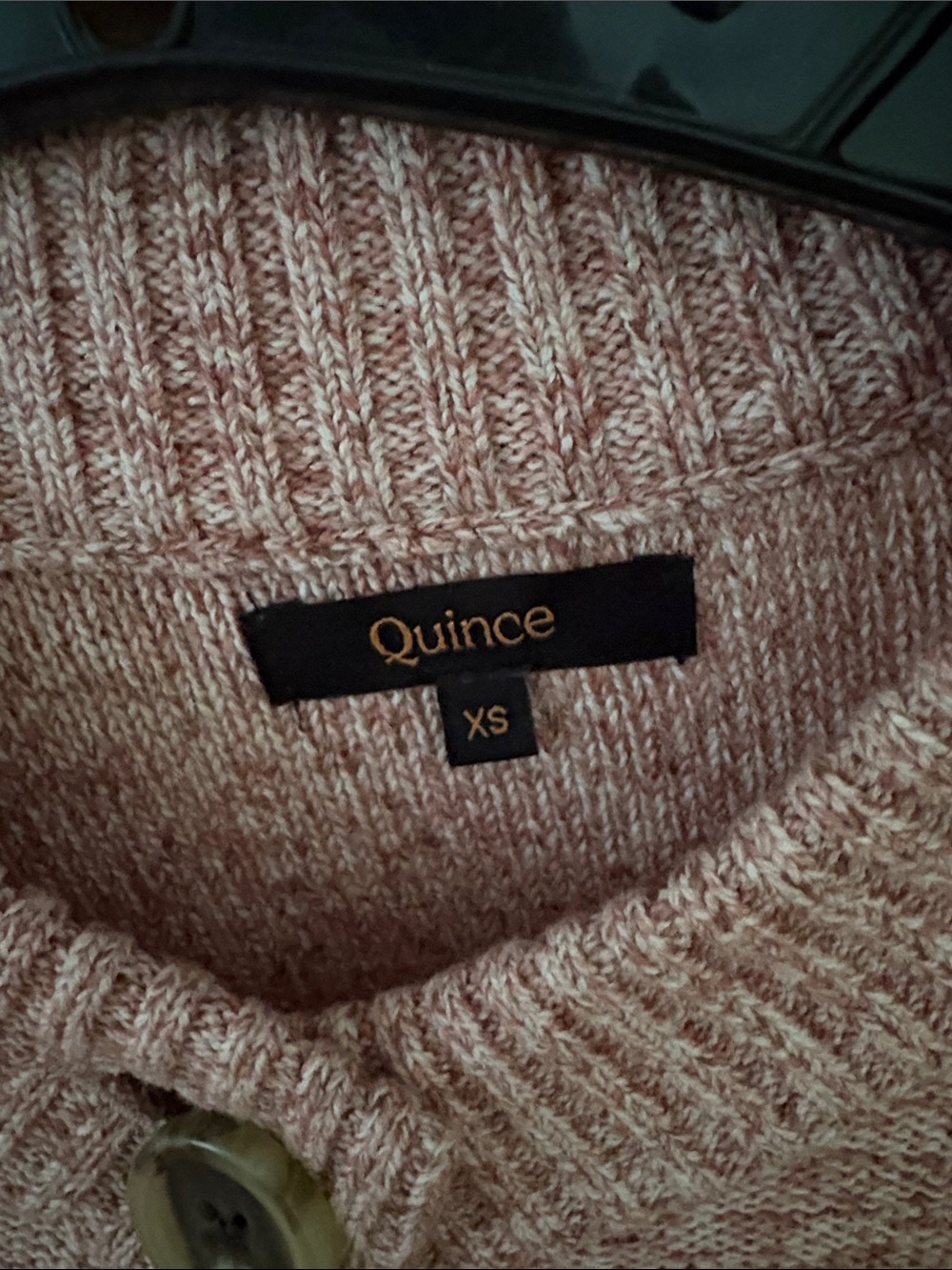 Quince Heathered Rose Knit Button Cardigan - Picture 2 of 3